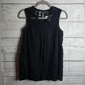 Levi's Black Lace Detail Tank Top Womans Size Small